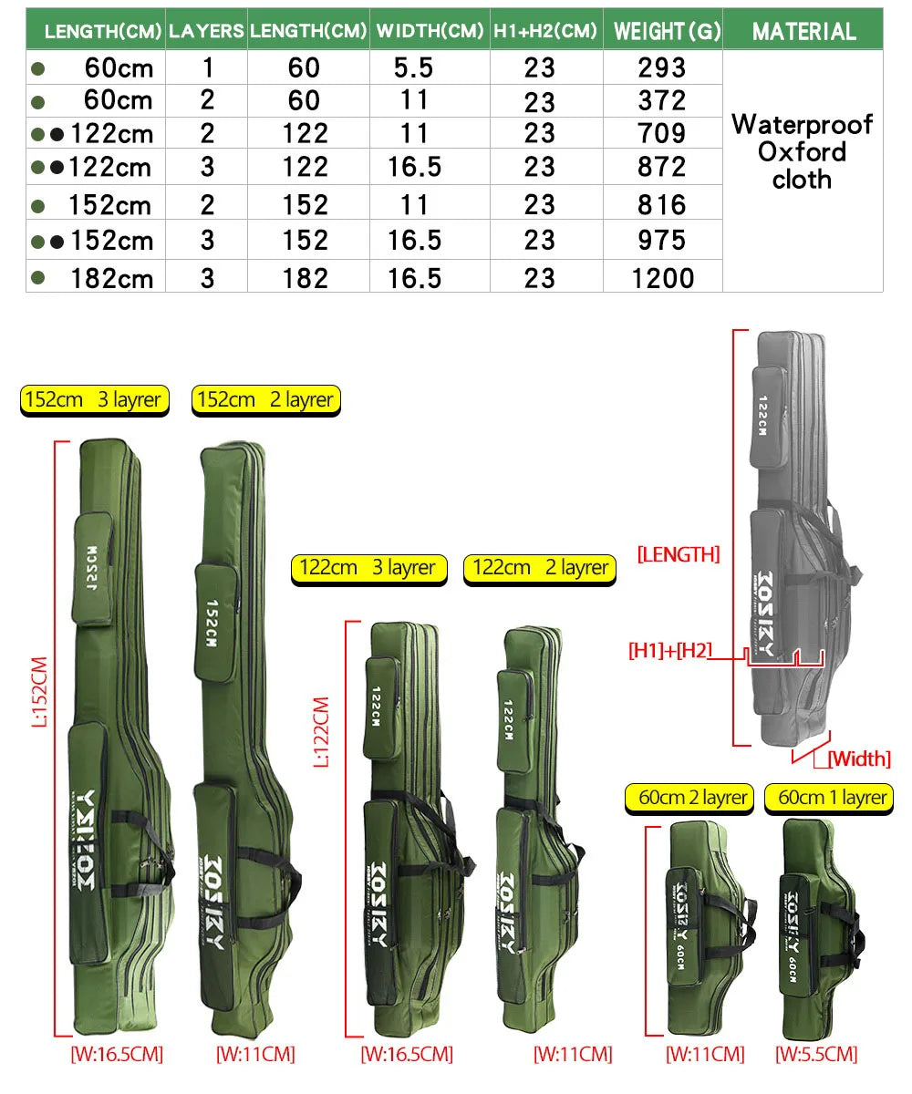 Portable Foldable Fishing Rod Carrier Bag