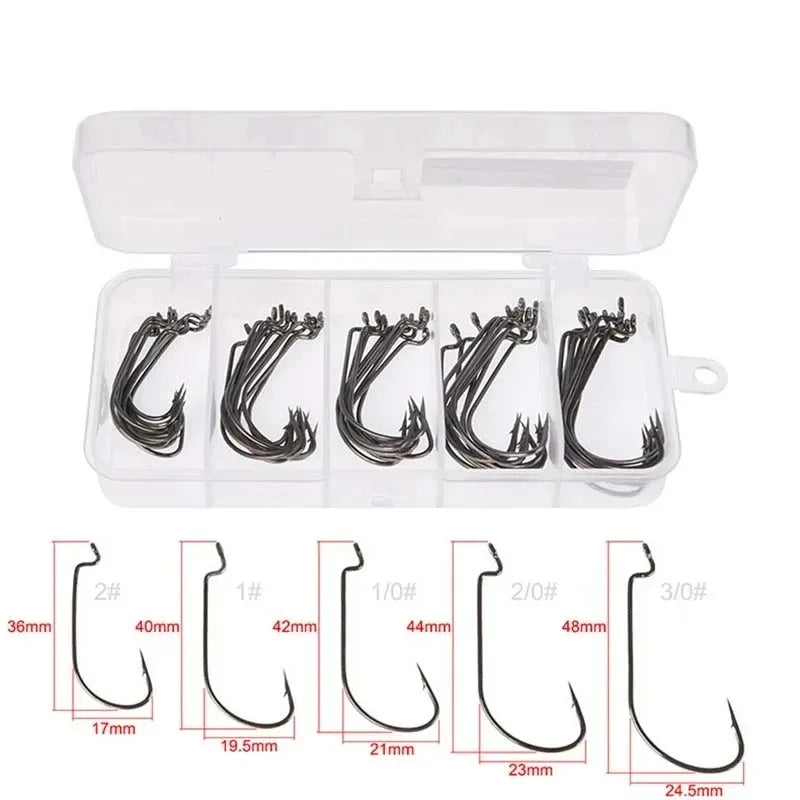 50Pcs Box Fishing Hooks Set