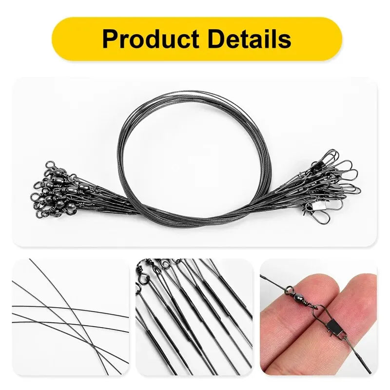 20PC Anti Bite Steel Fishing Leader