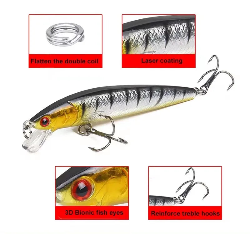 Minnow Lure With Ringing Beads