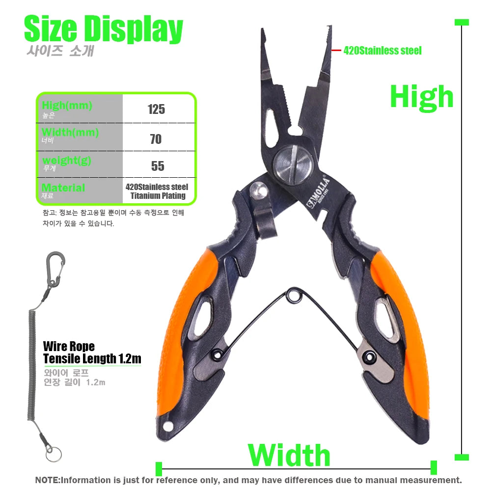 Multifunctional Fishing Pliers 420 Stainless Steel Body