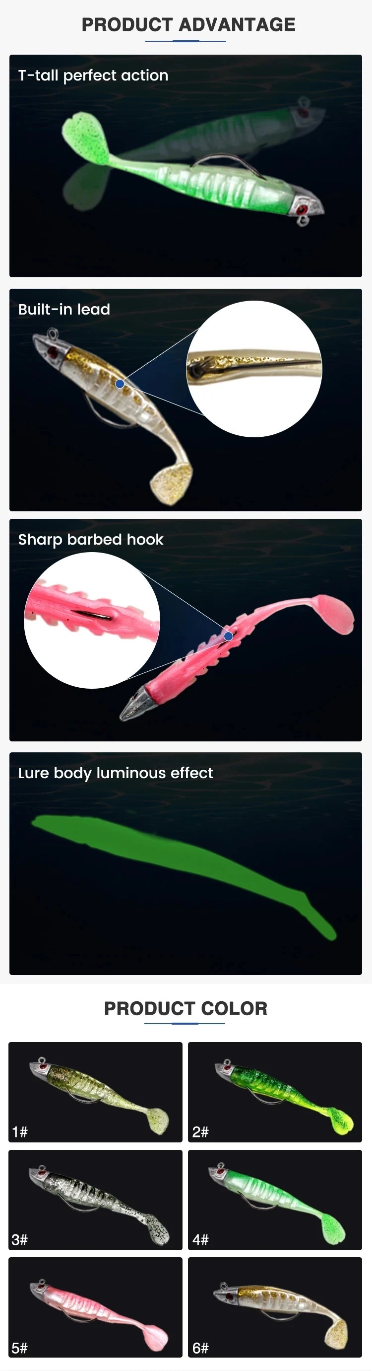 BURLE Soft Lure Jig Head