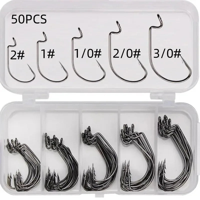 50Pcs Box Fishing Hooks Set