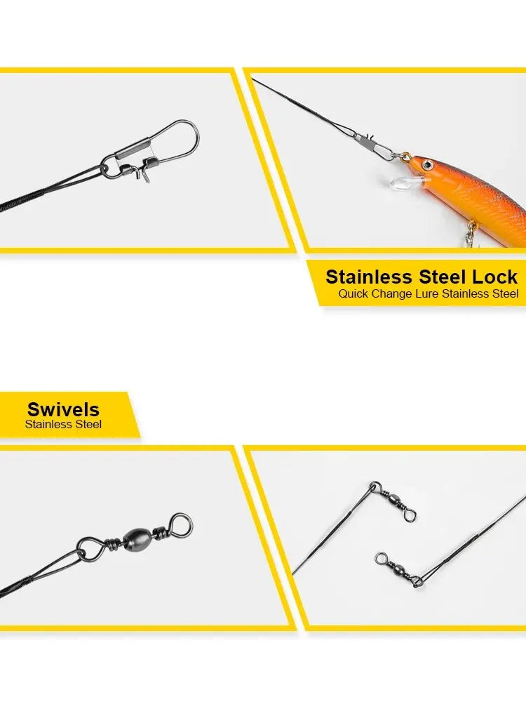 20PC Anti Bite Steel Fishing Leader