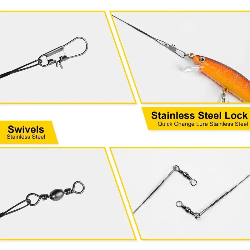 20PC Anti Bite Steel Fishing Leader